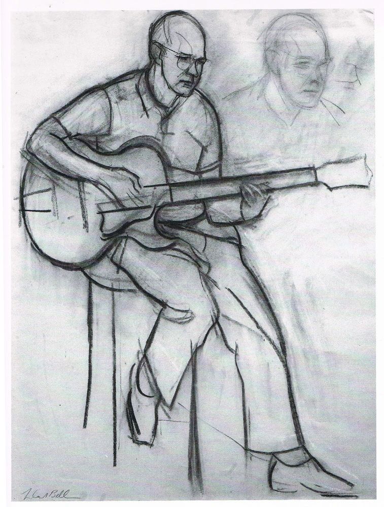 Leland Bell JIM HALL Charcoal on Paper 1979 ( 25 x 18.75 inches)