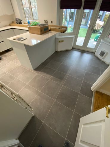 Stylish stone Lvt in kitchen