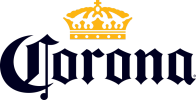 Logo of Corona beer with a golden crown above the brand name.
