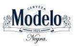 Logo of Modelo Negra beer, featuring elegant typography.