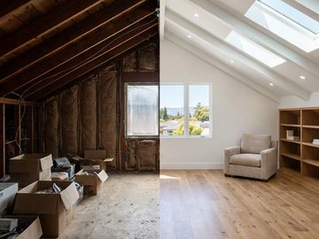 Attic conversion before/after