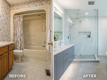 Bathroom remodel before/after