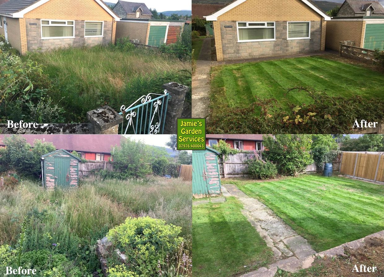 Grounds Maintenance Reclaiming Overgrown Gardens Rhayader, Grass Hedge Cutting Weed Control