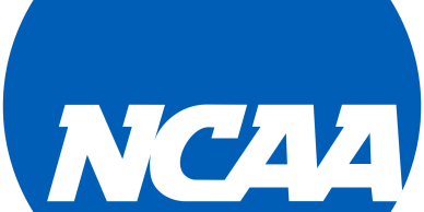 NCAA logo in blue and white.