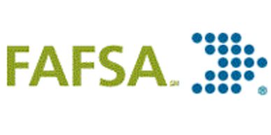 FAFSA logo with blue dotted arrow.