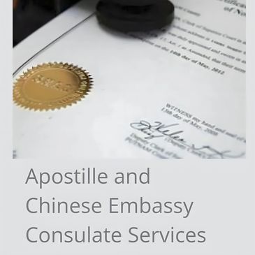 We offer Apostille and Embassy Services. We specialize in Chinese Embassy document certification. 