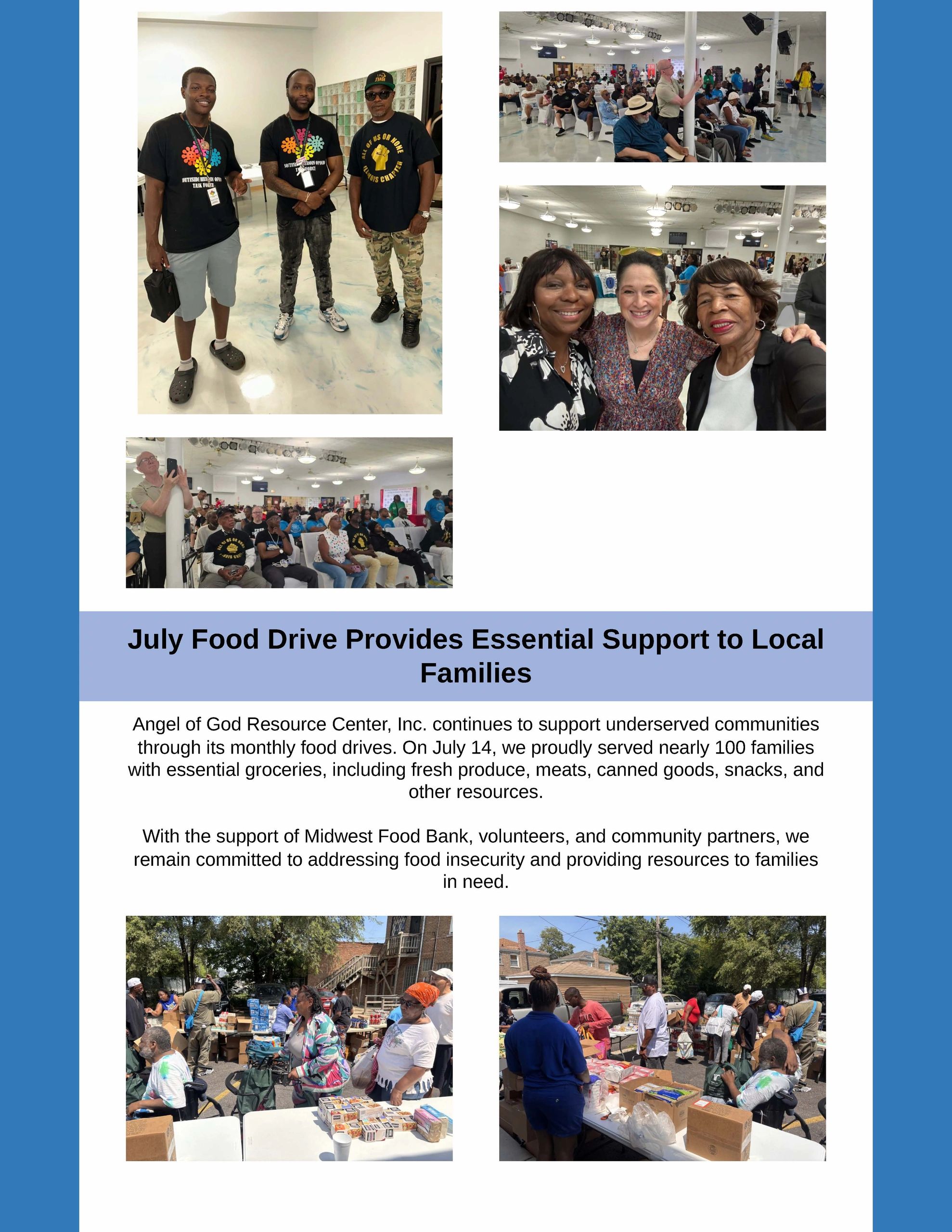 Community food drive supporting local families with groceries and resources.