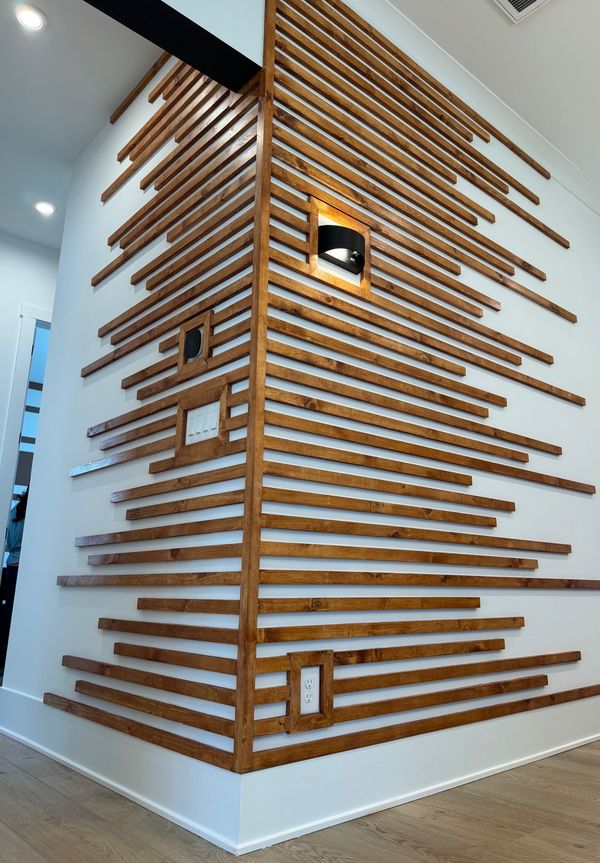 Modern slat accent wall – Nanda Trim LLC