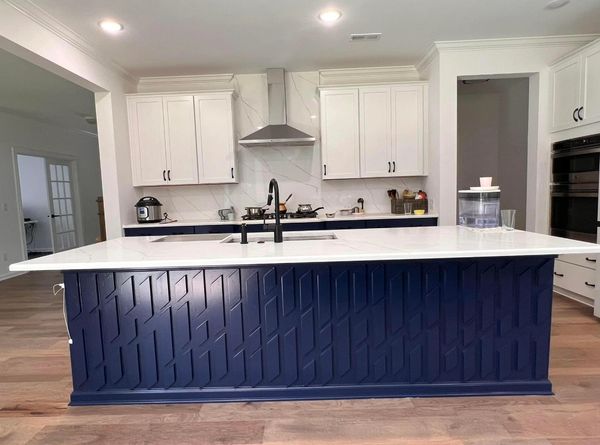 Blue accent wall in Charlotte NC – Nanda Trim LLC