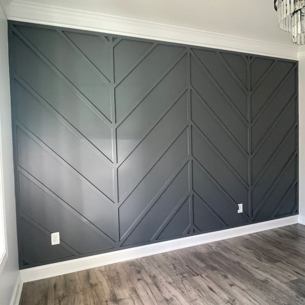 Modern Black Geometric Accent Wall with Custom Trim – NANDA Trim
