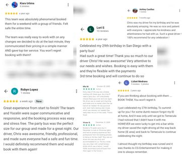 A few Reviews from previous Customers!