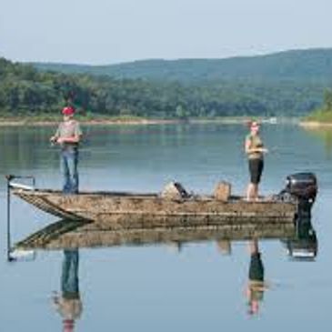 fishing on a johnboat on lake lure or lake adger