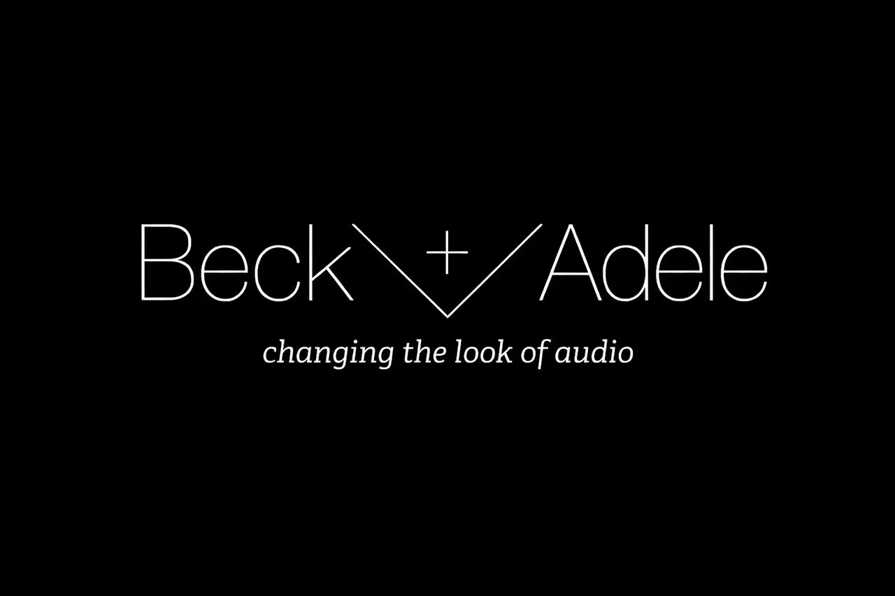 Beck + Adele with the tagline 'changing the look of audio'.