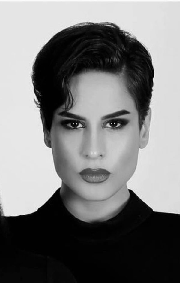 Black and white photograph of Elaaheh Jamali 