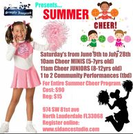 Summer cheerleading program for kids in North Lauderdale.