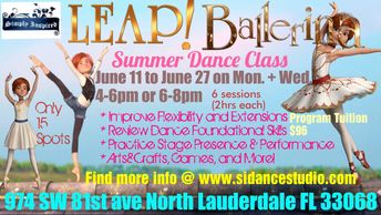 Leap Ballerina summer dance class in North Lauderdale.