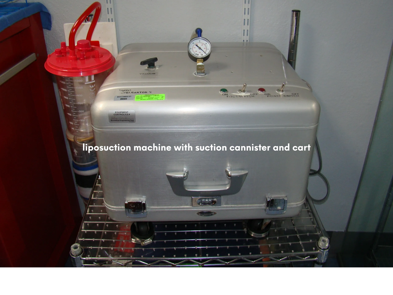 liposuction machine with cart and suction cannister