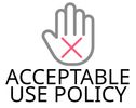OPEN PALM HAND WITH RED X IN FRONT OF IT - ACCEPTABLE USE POLICY