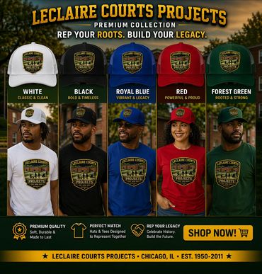 Leclaire Courts Projects hats in five colors promoting legacy and pride.