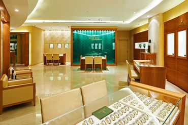Interior photography of retail space. Rolex Resorts World Sentosa, Singapore
