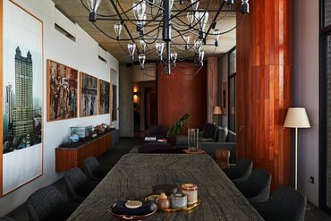 interior photography of a stylish dining room
