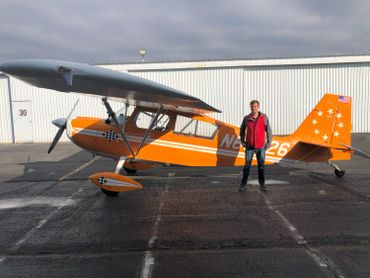 Pilot receiving aerobatic aircraft tailwheel training endorsement
