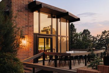 A view of the front deck. The Doeller House is a luxury rental in Sedona, Arizona. It was built by T