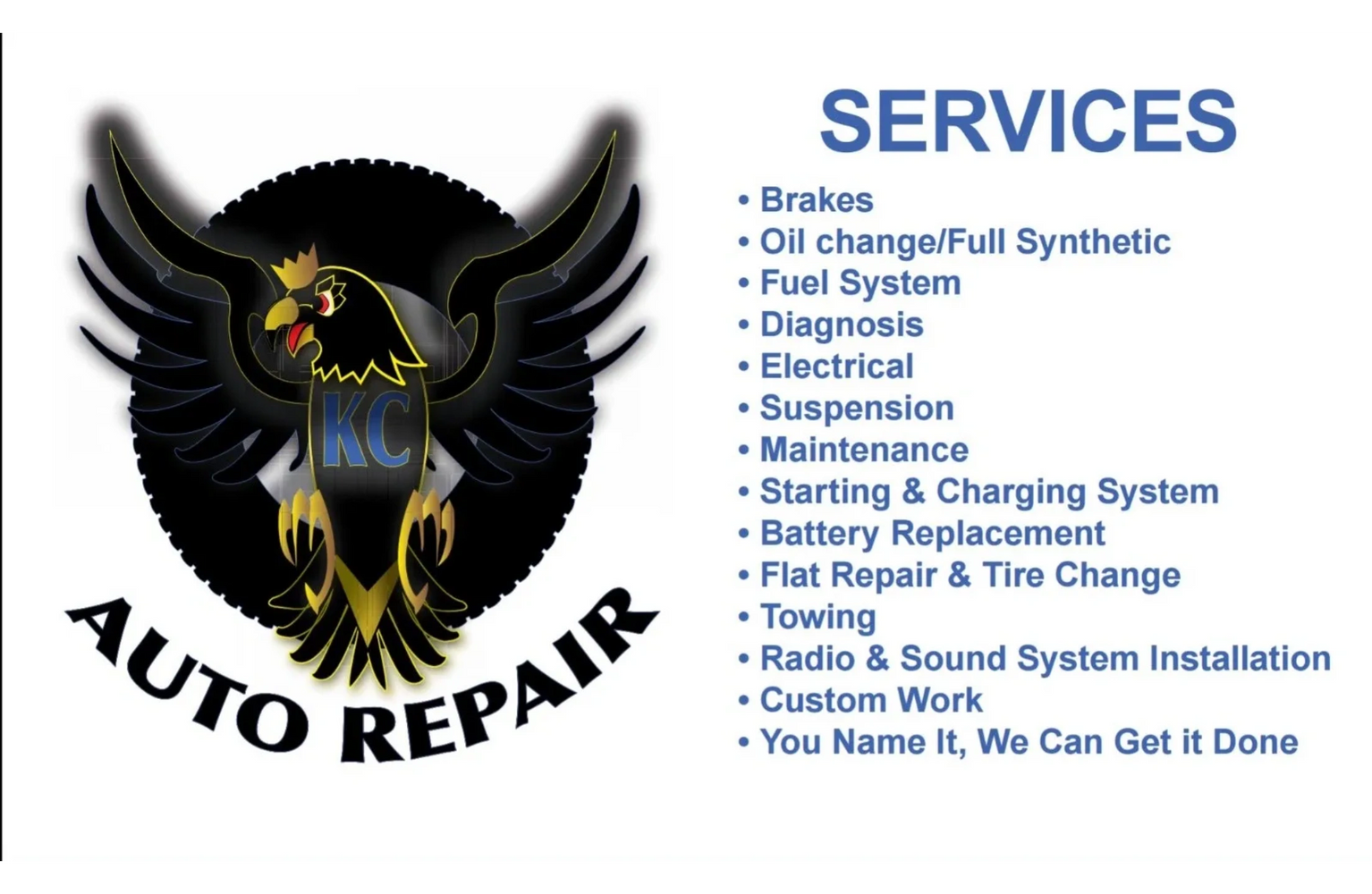 Auto Repair K C AUTO REPAIR & SALES LLC