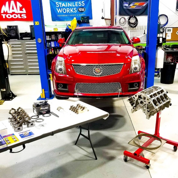 Perfect example is this CTS-V in for a complete engine rebuild.