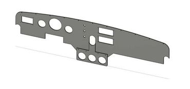 3D model of an aircraft instrument panel.