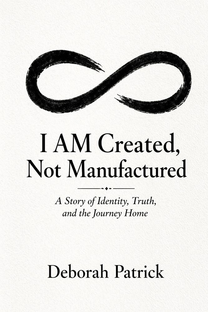Book cover with infinity symbol and title on identity and truth.
