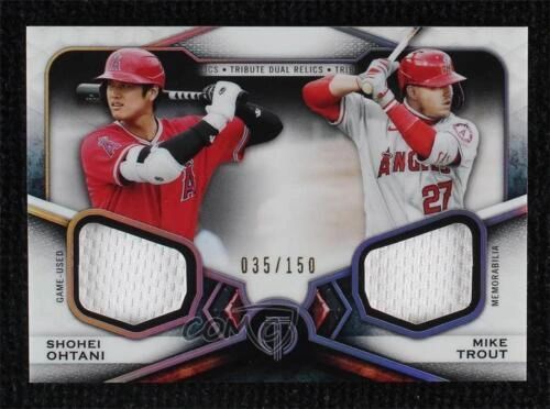 Good SHOHEI OHTANI 2021 Topps Tribute Triple Relic Bat & Jersey /150