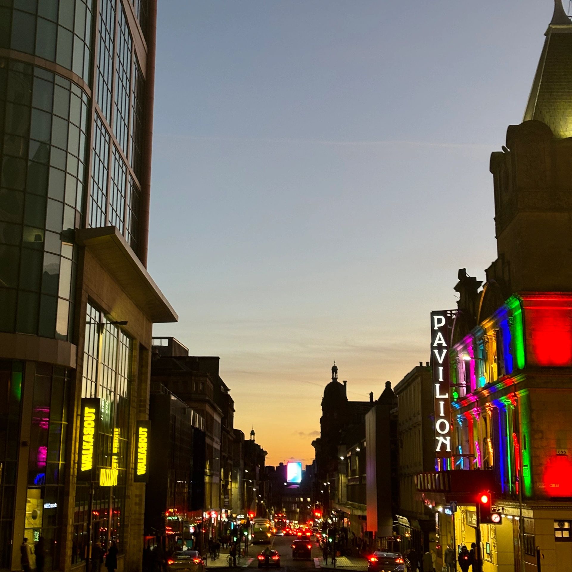 Renfield Street Glasgow looking South - Pavilion Theatre on right hand side