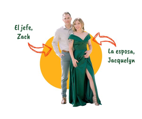 The owner of Spanish With A Gringo, Zach Bennett, and his wife Jacquelyn.