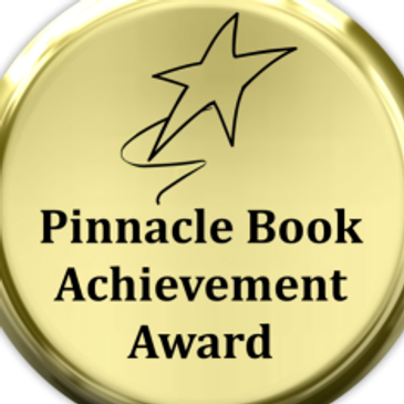 Golden Pinnacle Book Achievement Award medal with star design.
