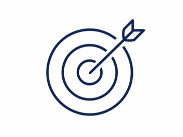 A dart hitting the center of a target.