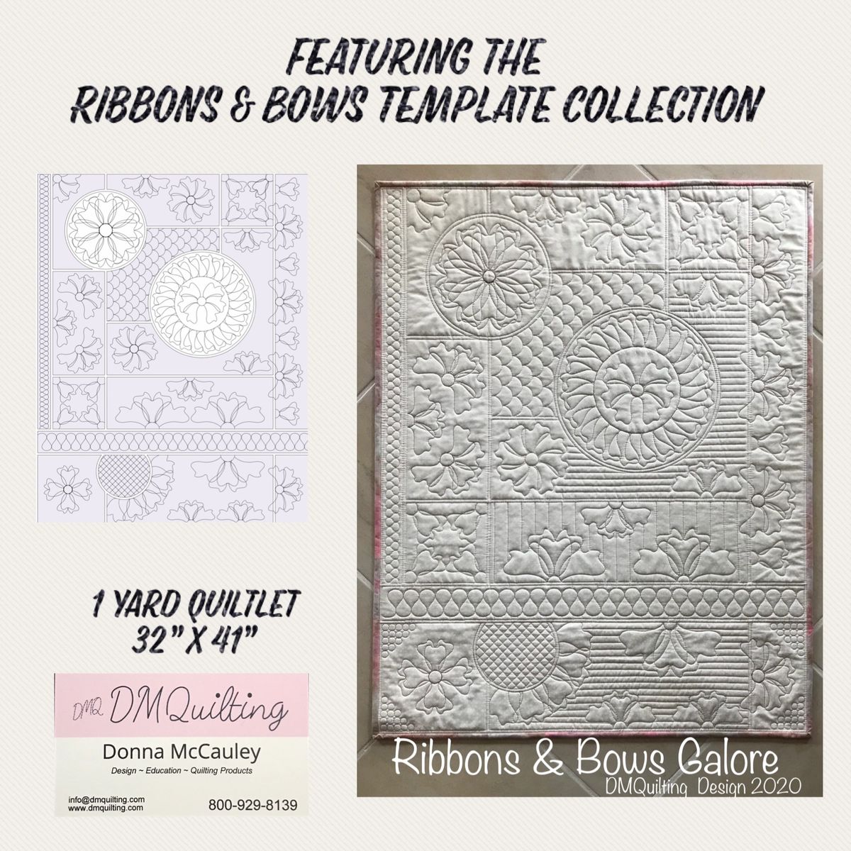 RIBBONS & BOWS GALORE Pattern PRINTED