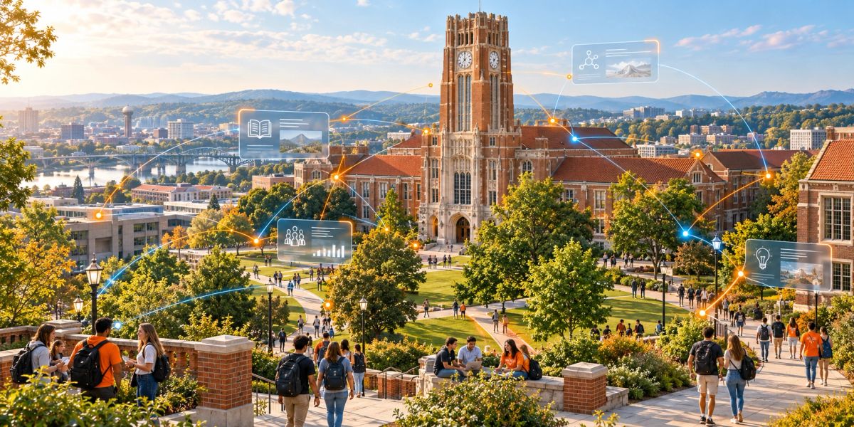 University of Tennessee campus with digital overlays