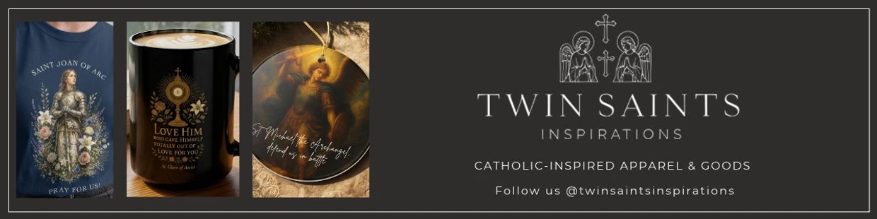 Religious-themed apparel and goods from Twin Saints Inspirations.