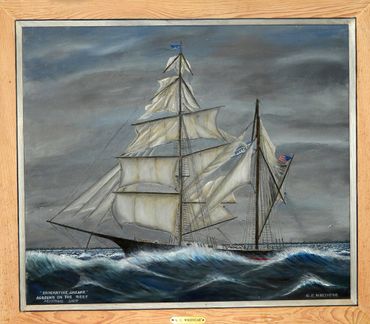 Curt Whiticar, Oil Painting, Original, Ship, Stuart Florida, Treasure Coast, Shipwreck, Ocean, Sea