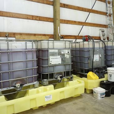 RPS IBC Food-grade totes in custom fuel depot setup