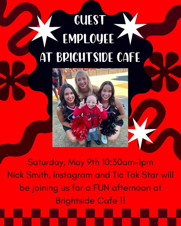 Guest employee event at Brightside Cafe featuring Nick Smith, Instagram and TikTok star.