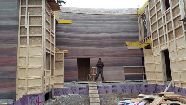 Rammed earth builder, Sustainable architecture, Accent wall Feature Saskatoon, Saskatchewan, Canada