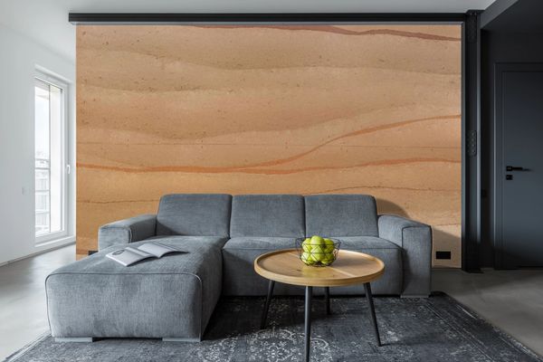 Rammed earth, accent wall living room, Unique home, Architectural concrete, Regina, Saskatchewan