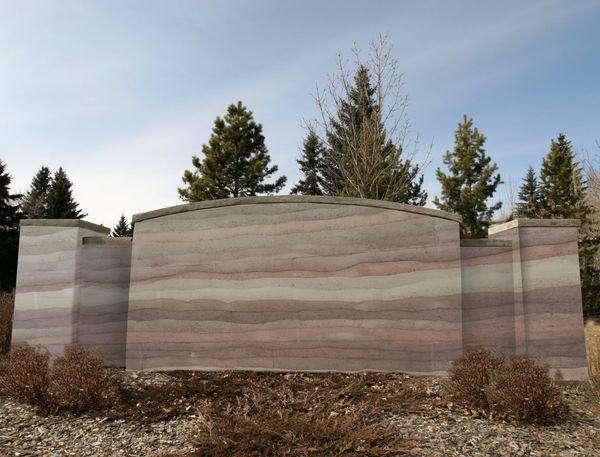 Rammed earth builder, Landscape design, Architectural precast, Sign, Saskatoon, Saskatchewan, Canada