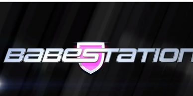 Logo of BabeStation with a black and pink theme.