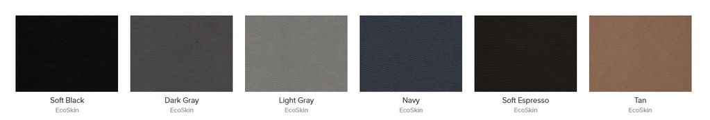 Six EcoSkin color swatches from black to tan.