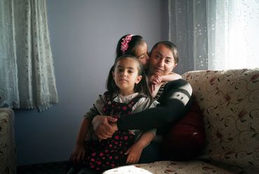 Family living on the Baku-Tbilisi-Ceyhan pipeline, Province of Kars, Turkey