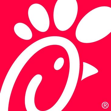 Chick-fil-A logo on red background.