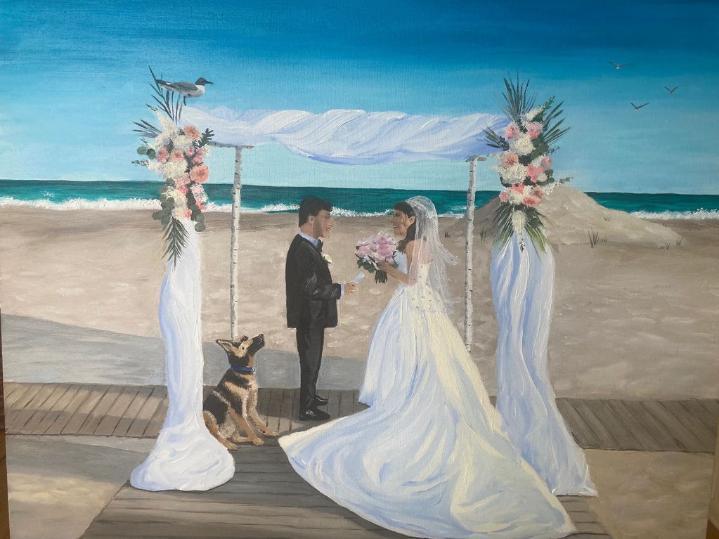 A completed live wedding painting. 2025